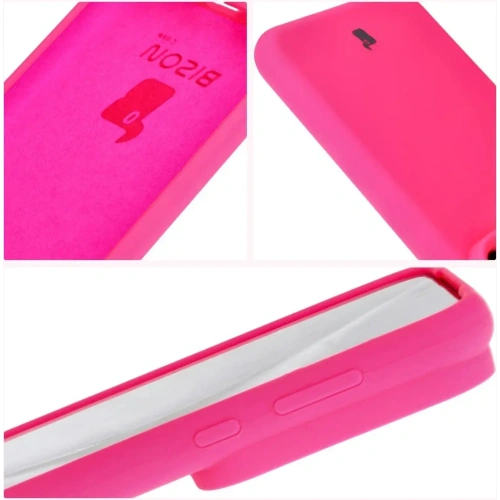 Silikonowe etui Bizon Soft Case do Huawei Pura 70 neonowo-różowe