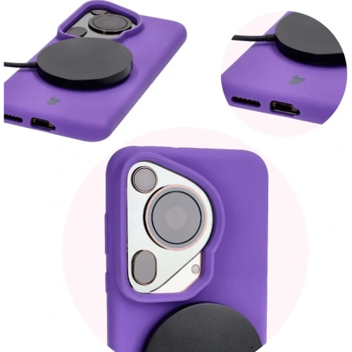 Silikonowe etui Bizon Soft Case do Huawei Pura 70 fioletowe