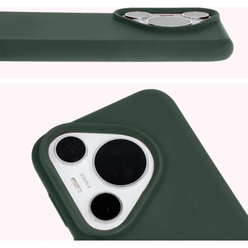 Silikonowe etui Bizon Soft Case do Huawei Pura 70 Pro / Pro+ ciemnozielone
