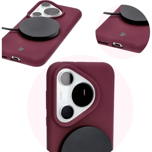 Silikonowe etui Bizon Soft Case do Huawei Pura 70 Pro / Pro+ ciemnofioletowe