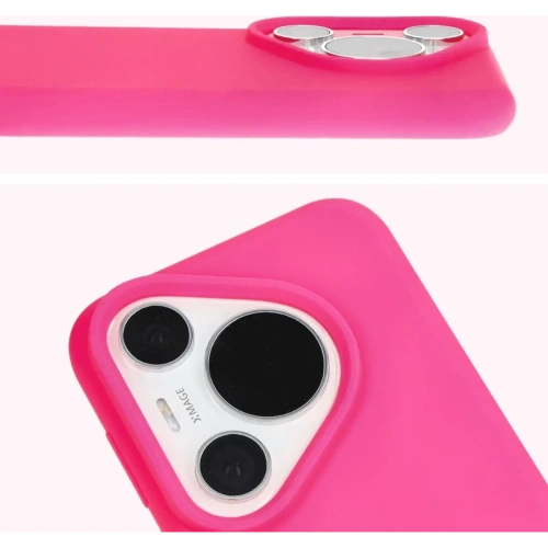 Silikonowe etui Bizon Soft Case do Huawei Pura 70 Pro / Pro+ neonowo-różowe