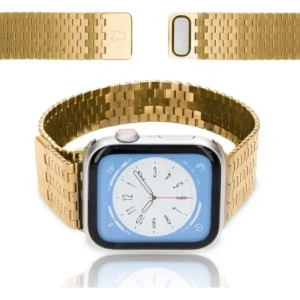 Hurtownia GSM - Ceas cu curea de bizon din titan Apple Watch 44/45/46/49 mm aurie - BIZ5439 - {ean13} - Hurt