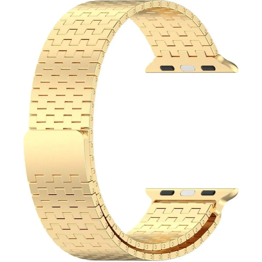 Hurtownia GSM - Ceas cu curea de bizon din titan Apple Watch 44/45/46/49 mm aurie - BIZ5439 - {ean13} - Hurt