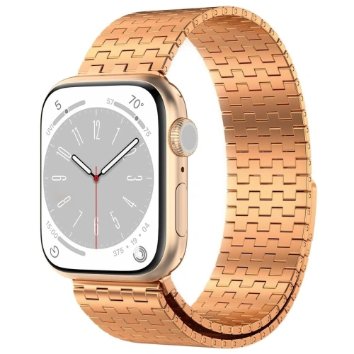 Pasek ze stali nierdzewnej Bizon Strap Watch Titanium do Apple Watch 44/45/46/49 mm różowozłoty