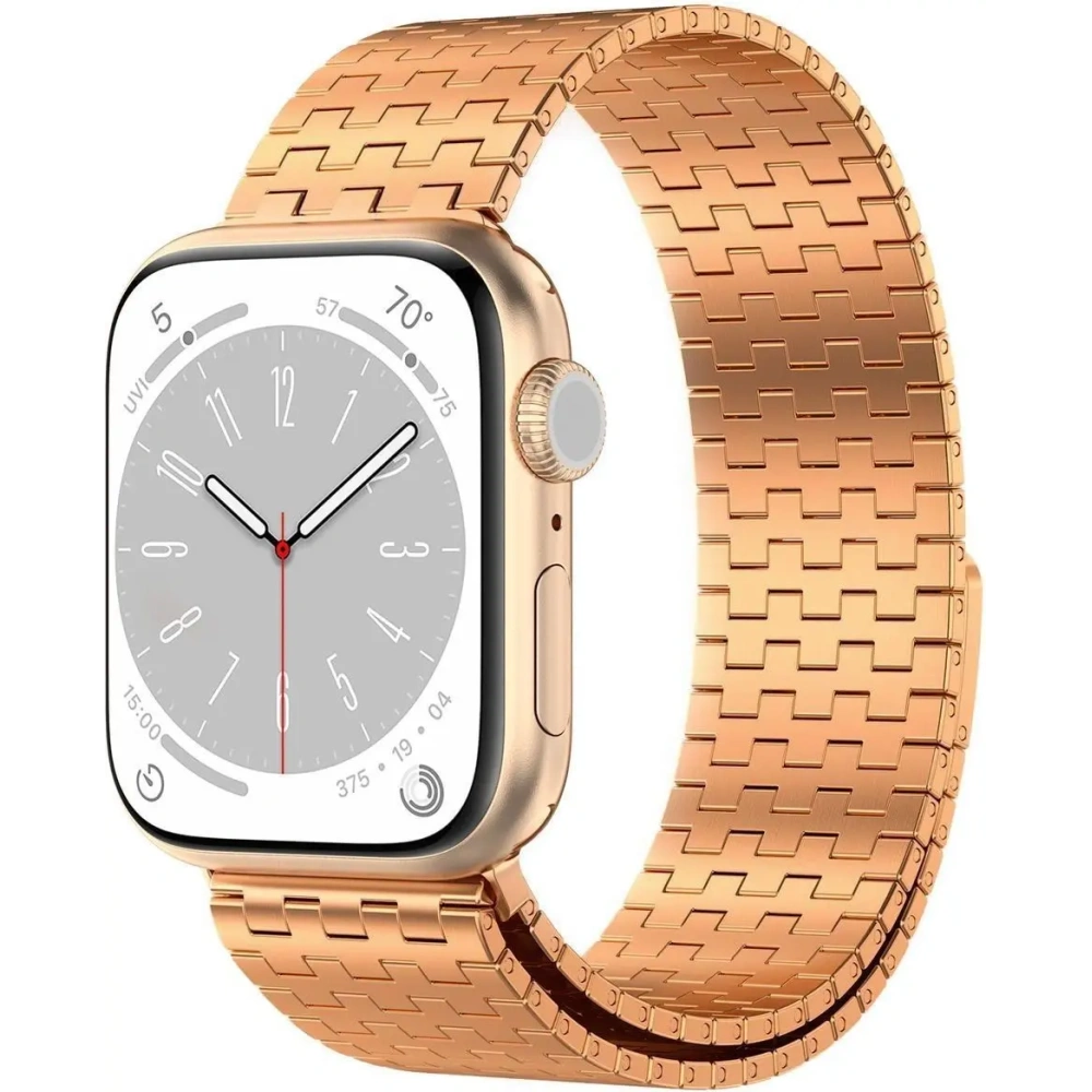 Hurtownia GSM - Pasek ze stali nierdzewnej Bizon Strap Watch Titanium do Apple Watch 44/45/46/49 mm różowozłoty - BIZ5824 - {ean13} - Hurt