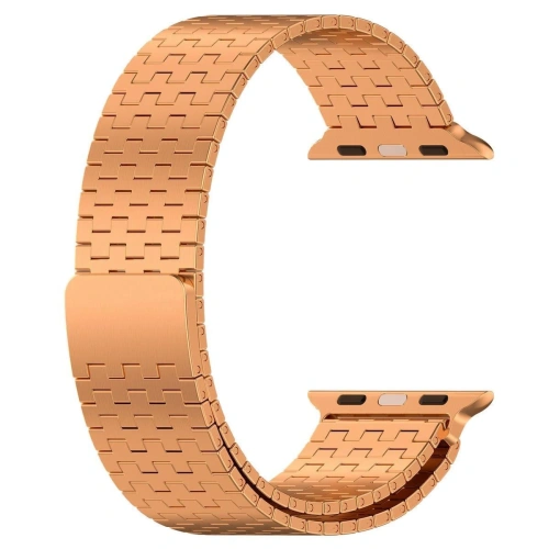 Pasek ze stali nierdzewnej Bizon Strap Watch Titanium do Apple Watch 44/45/46/49 mm różowozłoty