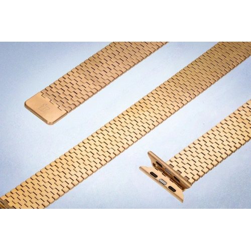 Pasek ze stali nierdzewnej Bizon Strap Watch Titanium do Apple Watch 44/45/46/49 mm różowozłoty