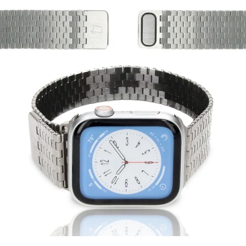 Pasek ze stali nierdzewnej Bizon Strap Watch Titanium do Apple Watch 44/45/46/49 mm srebrny