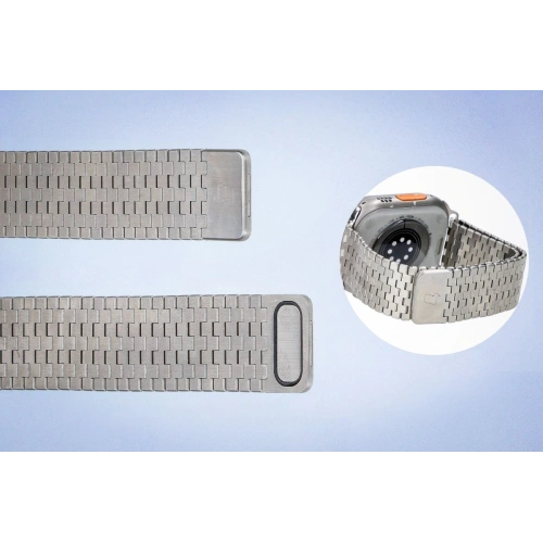 Pasek ze stali nierdzewnej Bizon Strap Watch Titanium do Apple Watch 44/45/46/49 mm srebrny