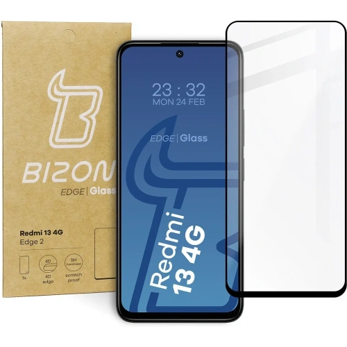 Szkło hartowane Bizon Glass Edge 2 do Xiaomi Redmi 13 4G czarne