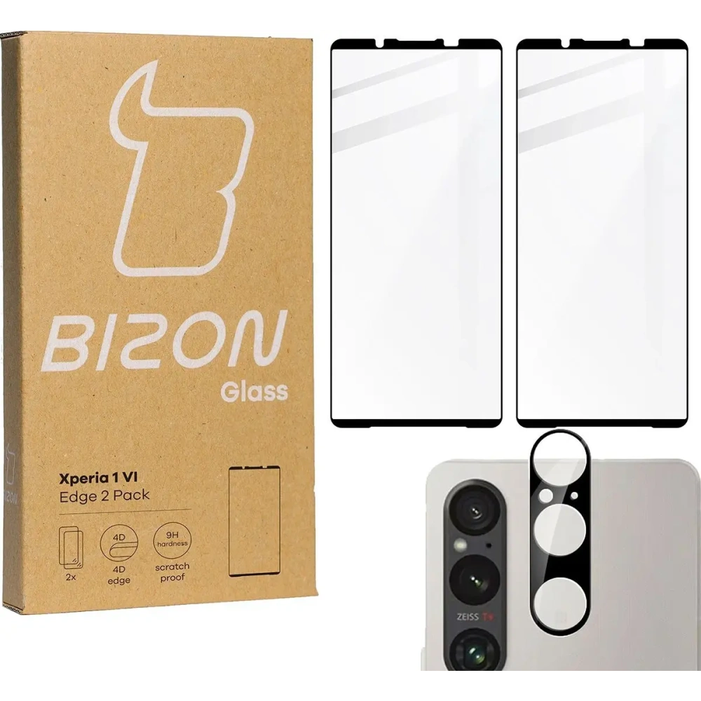 Hurtownia GSM - BIZON Edge 2x Bildschirmglas + Kameraglas Sony Xperia 1 VI - BIZ5464 - {ean13} - Hurt