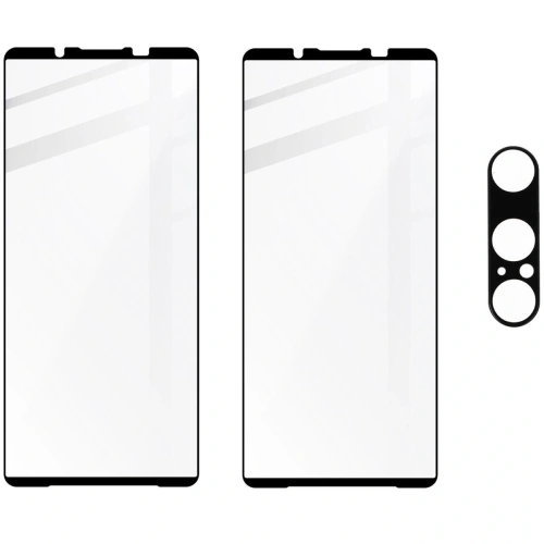 2x Szkło na ekran + szkło na aparat BIZON Edge do Sony Xperia 1 VI