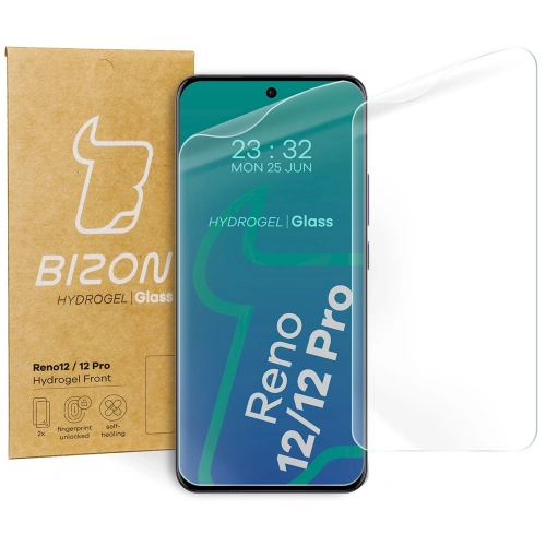 Folia hydrożelowa na ekran Bizon Glass Hydrogel Front do Oppo Reno12 / Reno12 Pro [2 PACK]