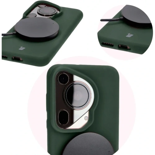 Silikonowe etui Bizon Soft Case do Huawei Pura 70 Ultra ciemnozielone