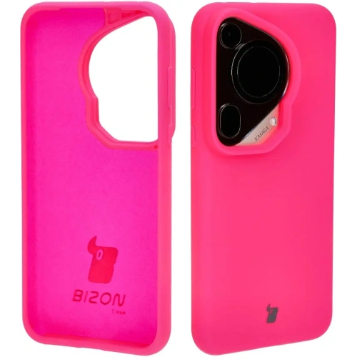 Silikonowe etui Bizon Soft Case do Huawei Pura 70 Ultra neonowo-różowe