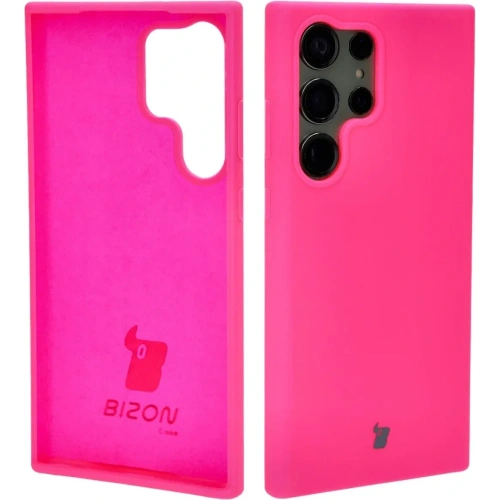 Silikonowe etui Bizon Soft Case do Samsung Galaxy S23 Ultra neonowo-różowe