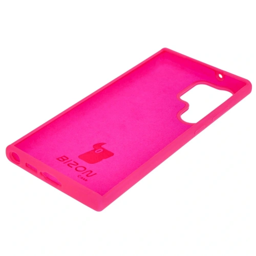 Silikonowe etui Bizon Soft Case do Samsung Galaxy S23 Ultra neonowo-różowe