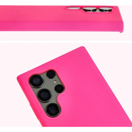 Silikonowe etui Bizon Soft Case do Samsung Galaxy S23 Ultra neonowo-różowe