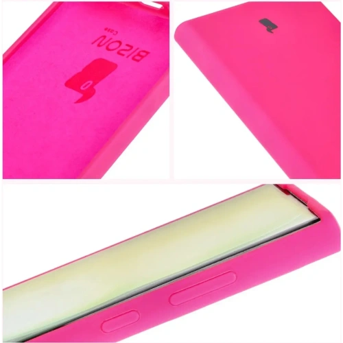 Silikonowe etui Bizon Soft Case do Samsung Galaxy S23 Ultra neonowo-różowe