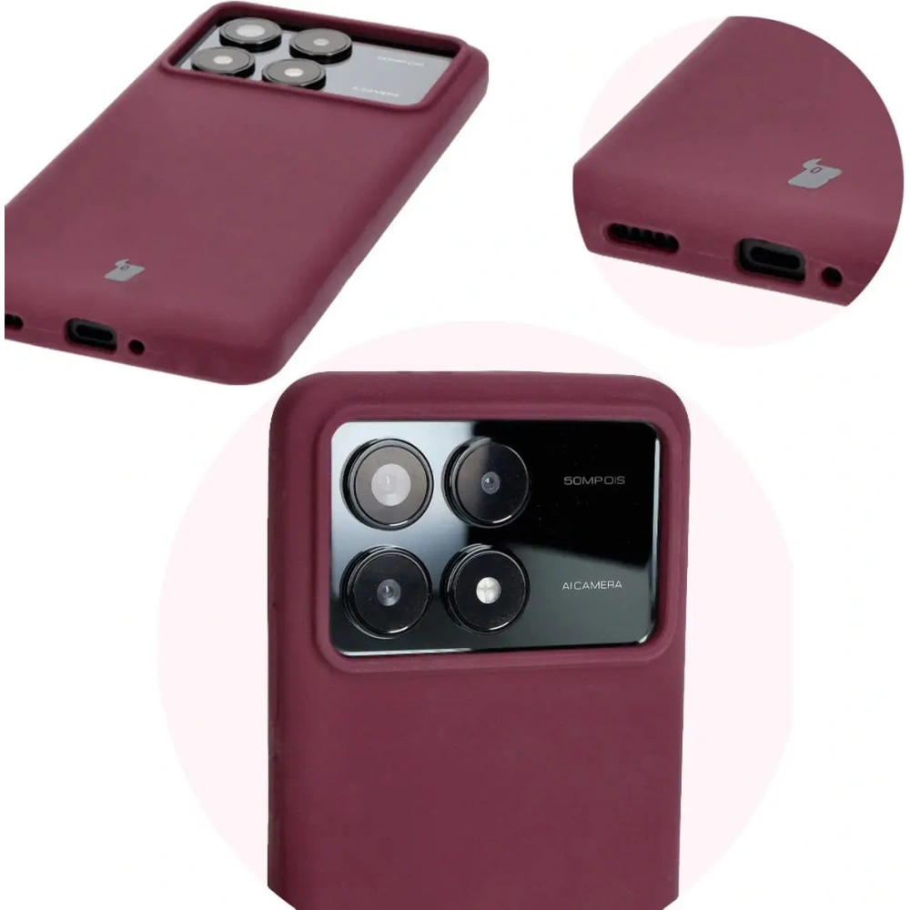 Hurtownia GSM - Silikonowe etui Bizon Soft Case do Xiaomi Poco F6 Pro ciemnofioletowe - BIZ5496 - {ean13} - Hurt