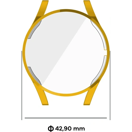 Etui z osłoną ekranu Bizon Case Watch Felipe do Samsung Galaxy Watch FE / Watch 4 40 mm złote