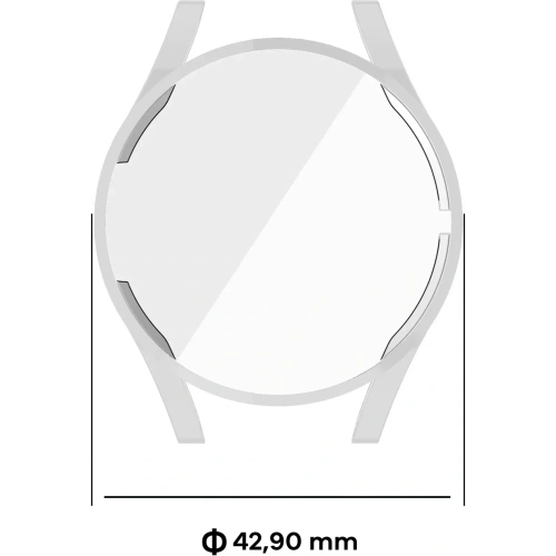 Etui z osłoną ekranu Bizon Case Watch Felipe do Samsung Galaxy Watch FE / Watch 4 40 mm srebrne