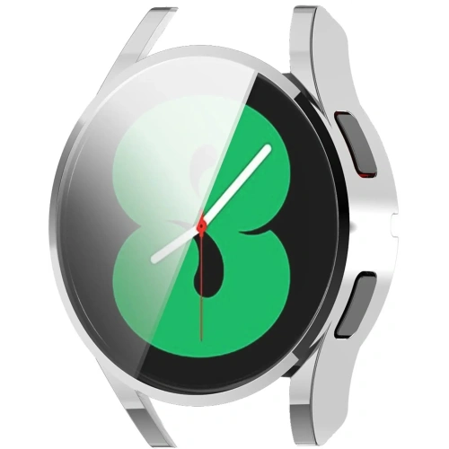 Etui z osłoną ekranu Bizon Case Watch Felipe do Samsung Galaxy Watch FE / Watch 4 40 mm srebrne