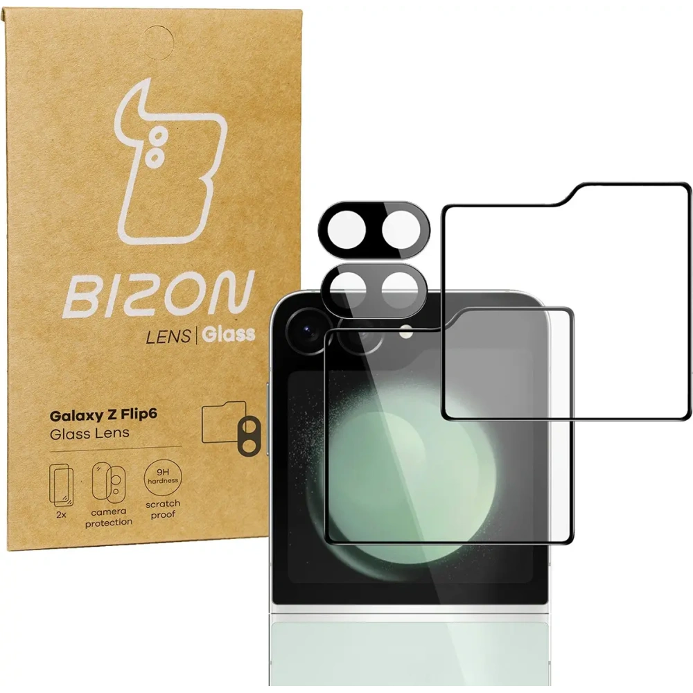 Hurtownia GSM - Bizon Glaslinse Kamera-Glas + äußeres Bildschirmglas Samsung Galaxy Z Flip6 [2 PACK] - BIZ5527 - {ean13} - Hurt