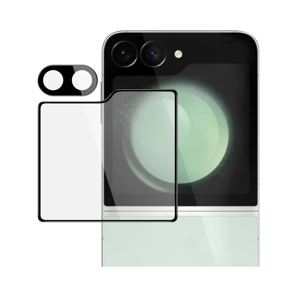 Hurtownia GSM - Bizon Glaslinse Kamera-Glas + äußeres Bildschirmglas Samsung Galaxy Z Flip6 [2 PACK] - BIZ5527 - {ean13} - Hurt