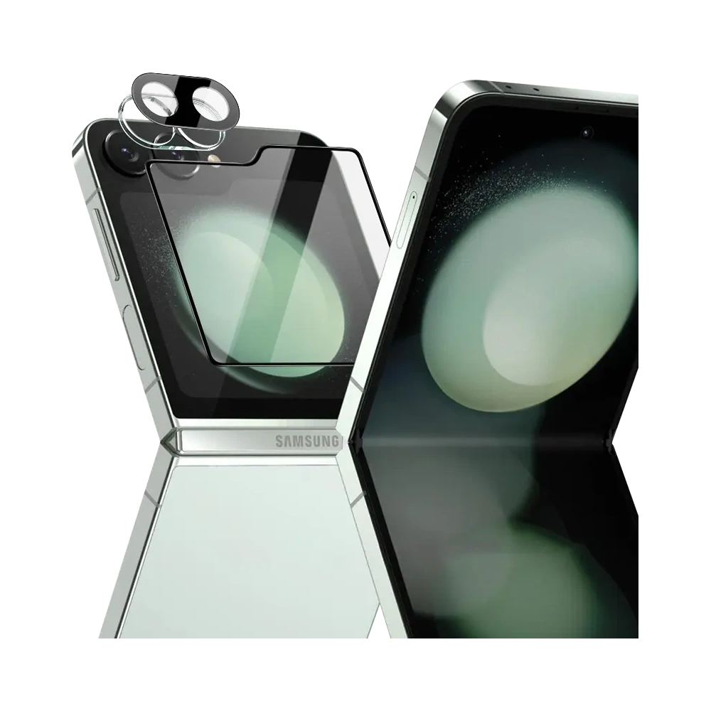 Hurtownia GSM - Bizon Glaslinse Kamera-Glas + äußeres Bildschirmglas Samsung Galaxy Z Flip6 [2 PACK] - BIZ5527 - {ean13} - Hurt