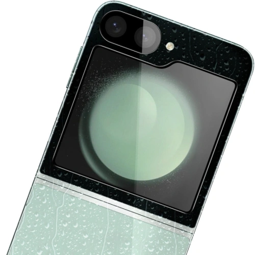 Szkło na aparat + szkło na ekran zewnętrzny Bizon Glass Lens do Samsung Galaxy Z Flip6 / 7 FE 2 zestawy