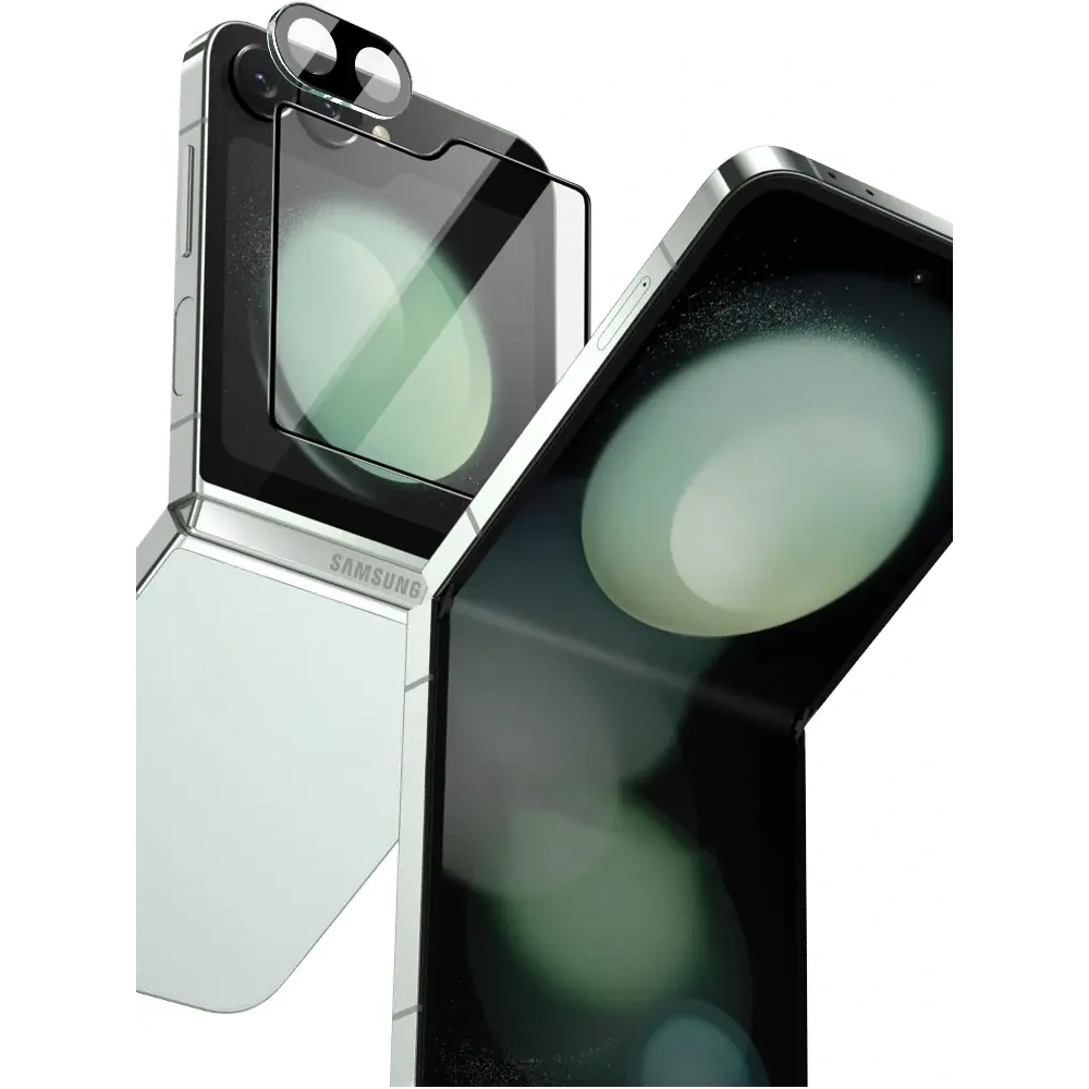 Hurtownia GSM - Bizon Glaslinse Kamera-Glas + äußeres Bildschirmglas Samsung Galaxy Z Flip6 [2 PACK] - BIZ5527 - {ean13} - Hurt