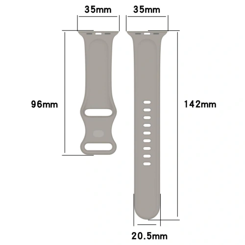 Pasek Bizon Strap Watch Silicone do Apple Watch 44/45/46/49 mm jasnoszary