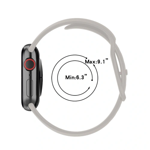 Pasek Bizon Strap Watch Silicone do Apple Watch 44/45/46/49 mm jasnoszary