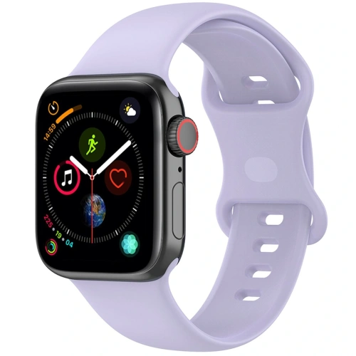 Pasek Bizon Strap Watch Silicone do Apple Watch 44/45/49 mm jasnofioletowy