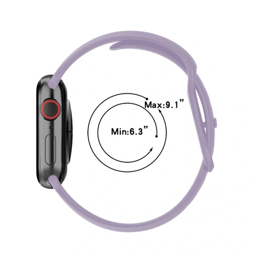 Pasek Bizon Strap Watch Silicone do Apple Watch 44/45/49 mm jasnofioletowy