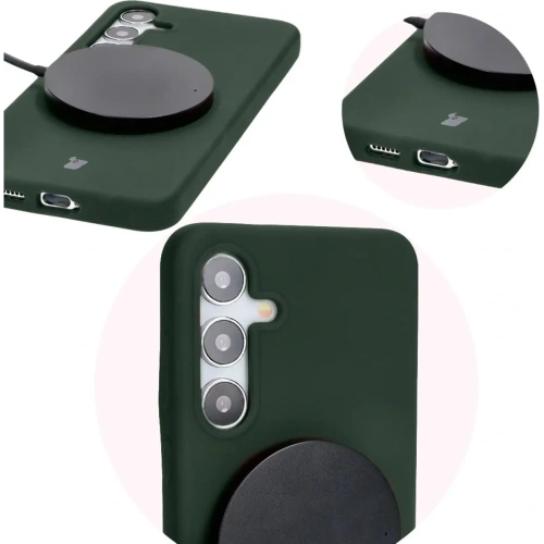 Silikonowe etui Bizon Soft Case do Samsung Galaxy S24 Plus ciemnozielone