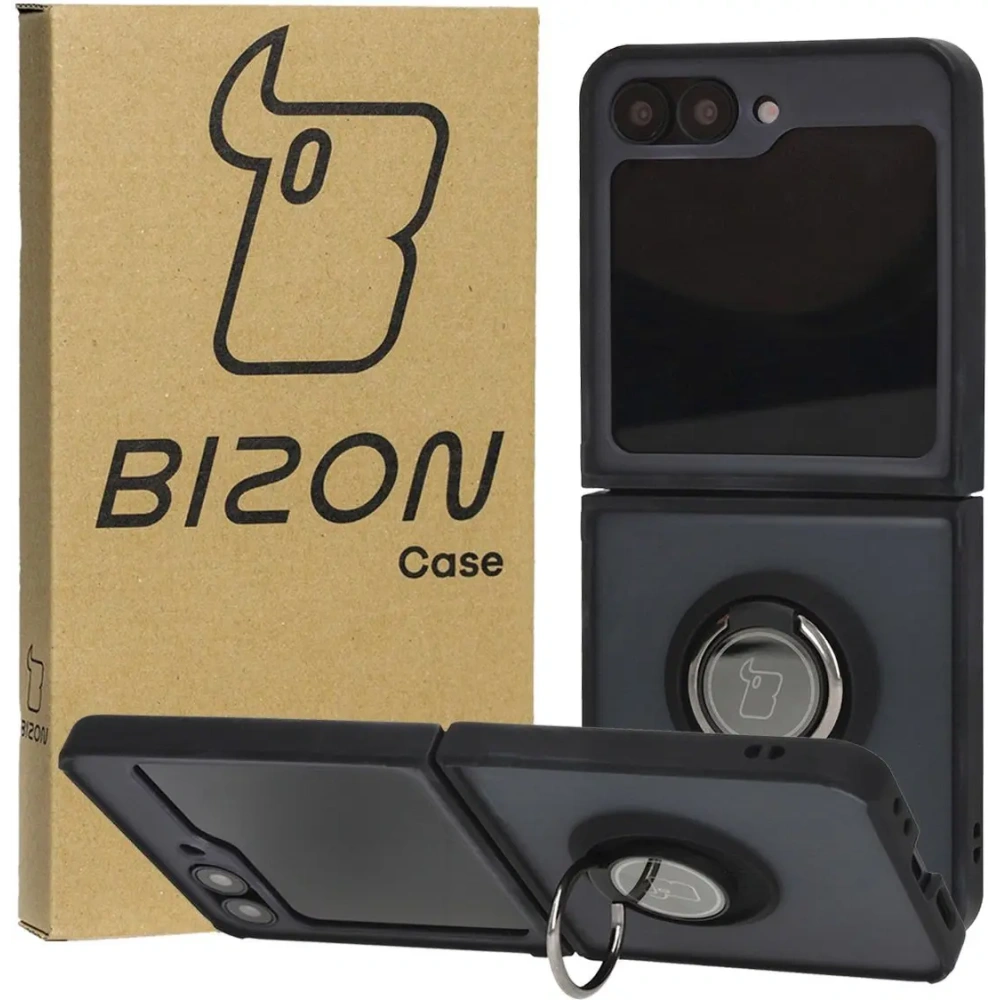 Hurtownia GSM - Bizon Case Hybrid Ring Samsung Galaxy Z Flip6 füstös, fekete kerettel - BIZ5879 - {ean13} - Hurt