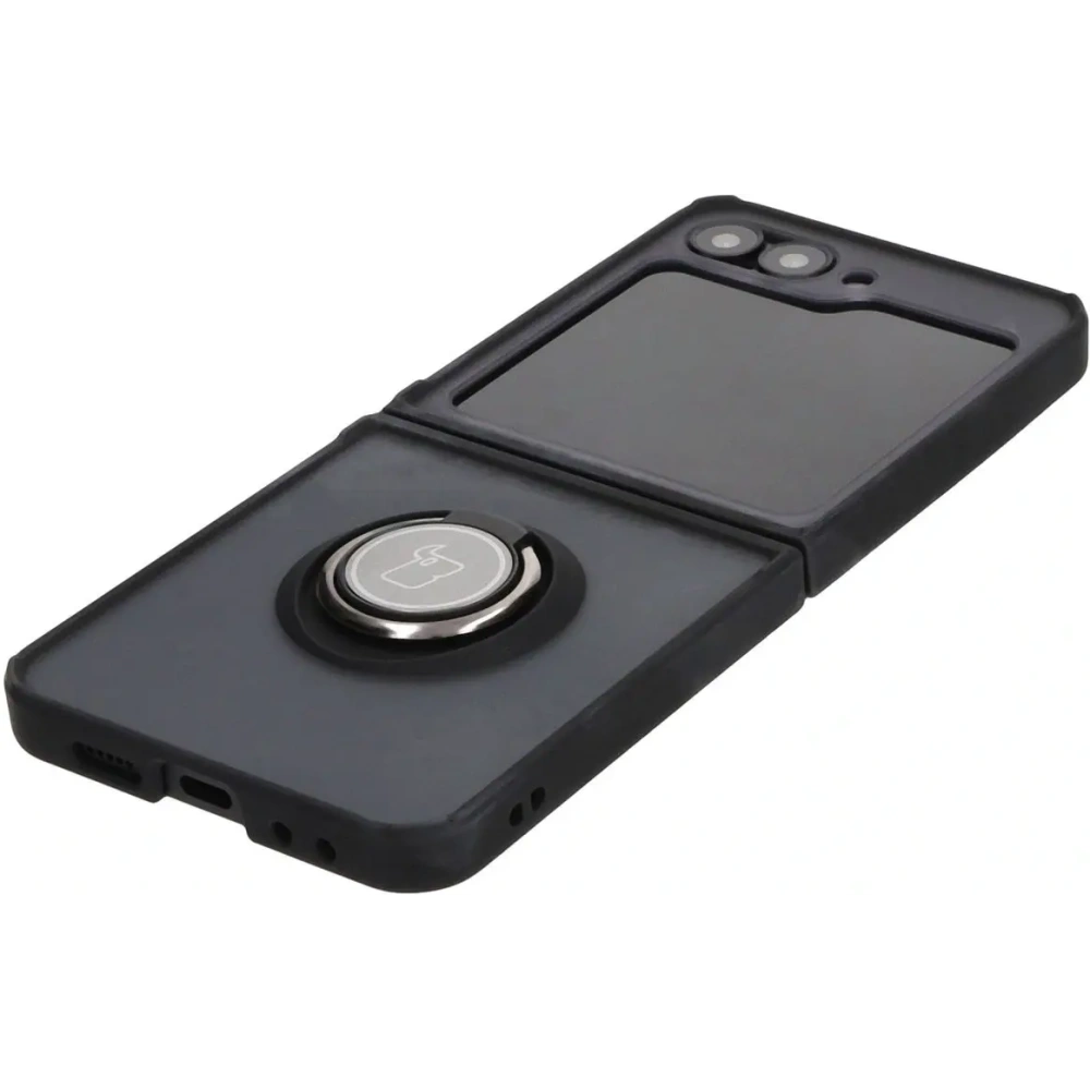 Hurtownia GSM - Bizon Case Hybrid Ring Samsung Galaxy Z Flip6 füstös, fekete kerettel - BIZ5879 - {ean13} - Hurt