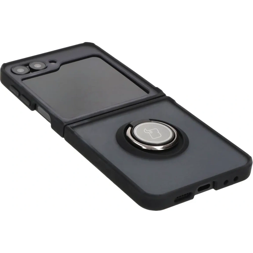 Hurtownia GSM - Bizon Case Hybrid Ring Samsung Galaxy Z Flip6 füstös, fekete kerettel - BIZ5879 - {ean13} - Hurt