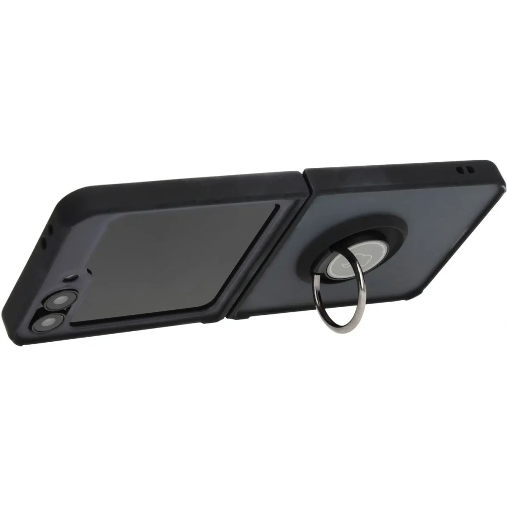 Hurtownia GSM - Bizon Case Hybrid Ring Samsung Galaxy Z Flip6 füstös, fekete kerettel - BIZ5879 - {ean13} - Hurt