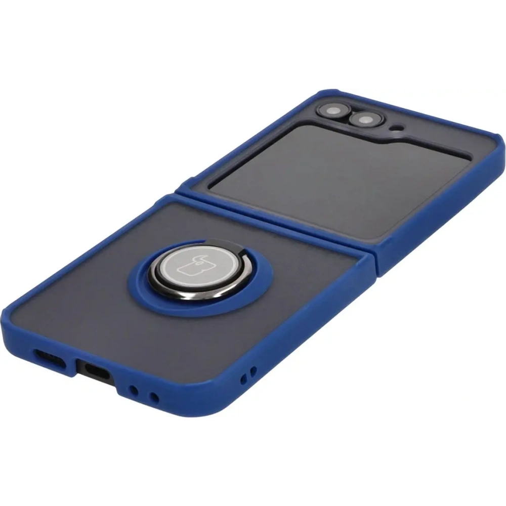Hurtownia GSM - Bizon Case Hybrid Ring Samsung Galaxy Z Flip6 rauchig mit einem navyblauen Rahmen - BIZ5880 - {ean13} - Hurt