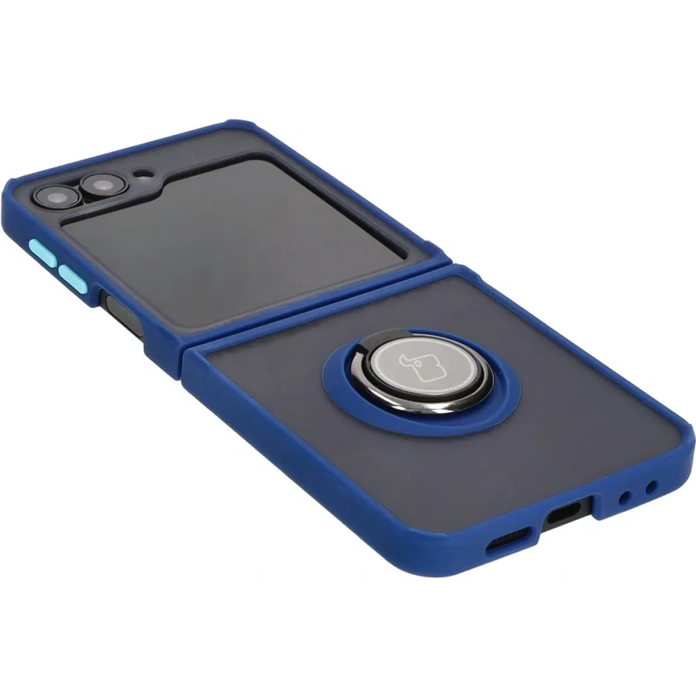Hurtownia GSM - Bizon Case Hybrid Ring Samsung Galaxy Z Flip6 rauchig mit einem navyblauen Rahmen - BIZ5880 - {ean13} - Hurt