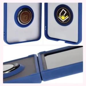 Hurtownia GSM - Bizon Case Hybrid Ring Samsung Galaxy Z Flip6 füstös színben, tengerészkék kerettel - BIZ5880 - {ean13} - Hurt