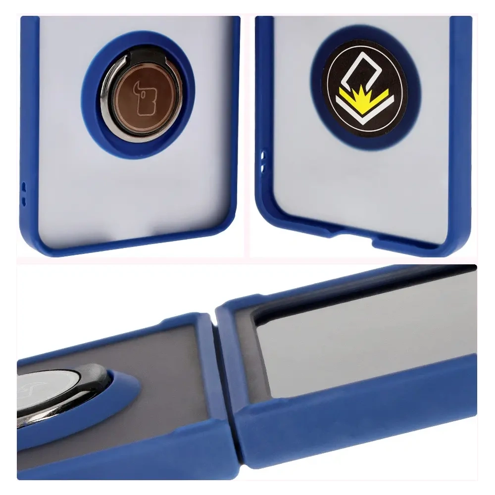 Hurtownia GSM - Bizon Case Hybrid Ring Samsung Galaxy Z Flip6 rauchig mit einem navyblauen Rahmen - BIZ5880 - {ean13} - Hurt