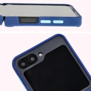 Hurtownia GSM - Bizon Case Hybrid Ring Samsung Galaxy Z Flip6 füstös színben, tengerészkék kerettel - BIZ5880 - {ean13} - Hurt