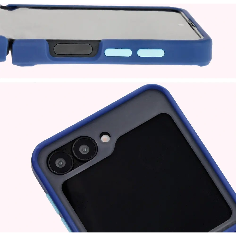 Hurtownia GSM - Bizon Case Hybrid Ring Samsung Galaxy Z Flip6 rauchig mit einem navyblauen Rahmen - BIZ5880 - {ean13} - Hurt