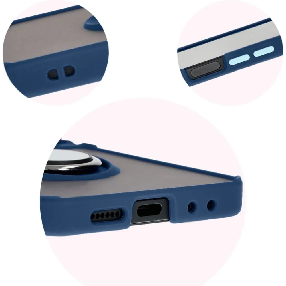Hurtownia GSM - Bizon Case Hybrid Ring Samsung Galaxy Z Flip6 rauchig mit einem navyblauen Rahmen - BIZ5880 - {ean13} - Hurt