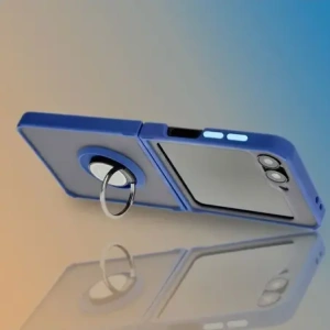 Hurtownia GSM - Bizon Case Hybrid Ring Samsung Galaxy Z Flip6 füstös színben, tengerészkék kerettel - BIZ5880 - {ean13} - Hurt