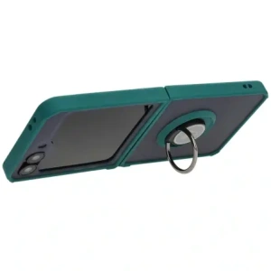 Hurtownia GSM - Bizon Case Hybrid Ring Samsung Galaxy Z Flip6 füstös színben, sötétzöld kerettel - BIZ5881 - {ean13} - Hurt